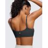imageCRZ YOGA Womens Butterluxe Adjustable Spaghetti Strap Sports Bra  Scoop Neck Wireless Padded Yoga Workout Crop TopMelanite