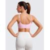 imageCRZ YOGA Womens Butterluxe Adjustable Spaghetti Strap Sports Bra  Scoop Neck Wireless Padded Yoga Workout Crop TopPink Peony