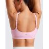 imageCRZ YOGA Womens Butterluxe Adjustable Spaghetti Strap Sports Bra  Scoop Neck Wireless Padded Yoga Workout Crop TopPink Peony