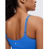 imageCRZ YOGA Womens Butterluxe Adjustable Spaghetti Strap Sports Bra  Scoop Neck Wireless Padded Yoga Workout Crop TopSparkle Blue