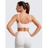 imageCRZ YOGA Womens Butterluxe Adjustable Spaghetti Strap Sports Bra  Scoop Neck Wireless Padded Yoga Workout Crop TopStrawberry Pink