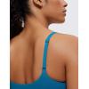 imageCRZ YOGA Womens Butterluxe Adjustable Spaghetti Strap Sports Bra  Scoop Neck Wireless Padded Yoga Workout Crop TopSupersonic Blue