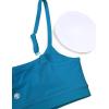 imageCRZ YOGA Womens Butterluxe Adjustable Spaghetti Strap Sports Bra  Scoop Neck Wireless Padded Yoga Workout Crop TopSupersonic Blue