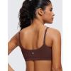 imageCRZ YOGA Womens Butterluxe Adjustable Spaghetti Strap Sports Bra  Scoop Neck Wireless Padded Yoga Workout Crop TopTaupe
