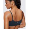 imageCRZ YOGA Womens Butterluxe Adjustable Spaghetti Strap Sports Bra  Scoop Neck Wireless Padded Yoga Workout Crop TopTrue Navy