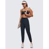 imageCRZ YOGA Womens Butterluxe Adjustable Spaghetti Strap Sports Bra  Scoop Neck Wireless Padded Yoga Workout Crop TopTrue Navy