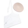 imageCRZ YOGA Womens Butterluxe Adjustable Spaghetti Strap Sports Bra  Scoop Neck Wireless Padded Yoga Workout Crop TopWhite
