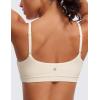imageCRZ YOGA Womens Butterluxe Adjustable Spaghetti Strap Sports Bra  Scoop Neck Wireless Padded Yoga Workout Crop TopWhite Apricot