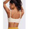 imageCRZ YOGA Womens Butterluxe Adjustable Spaghetti Strap Sports Bra  Scoop Neck Wireless Padded Yoga Workout Crop TopWhite Apricot
