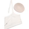 imageCRZ YOGA Womens Butterluxe Adjustable Spaghetti Strap Sports Bra  Scoop Neck Wireless Padded Yoga Workout Crop TopWhite Apricot