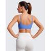 imageCRZ YOGA Womens Butterluxe Adjustable Spaghetti Strap Sports Bra  Scoop Neck Wireless Padded Yoga Workout Crop TopWild Indigo