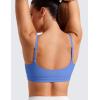 imageCRZ YOGA Womens Butterluxe Adjustable Spaghetti Strap Sports Bra  Scoop Neck Wireless Padded Yoga Workout Crop TopWild Indigo