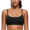 imageCRZ YOGA Womens Butterluxe Adjustable Spaghetti Strap Sports Bra  Scoop Neck Wireless Padded Yoga Workout Crop TopBlack