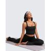 imageCRZ YOGA Butterluxe Womens Longline Square Neck Sports Bras  Basic Crop Tank Yoga Workout Tops with Built in PadsBlack