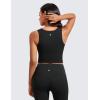 imageCRZ YOGA Butterluxe Womens Longline Square Neck Sports Bras  Basic Crop Tank Yoga Workout Tops with Built in PadsBlack
