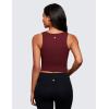 imageCRZ YOGA Butterluxe Womens Longline Square Neck Sports Bras  Basic Crop Tank Yoga Workout Tops with Built in PadsRed Merlot
