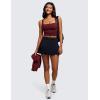 imageCRZ YOGA Butterluxe Womens Longline Square Neck Sports Bras  Basic Crop Tank Yoga Workout Tops with Built in PadsRed Merlot