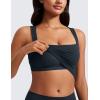 imageCRZ YOGA Butterluxe Womens Longline Square Neck Sports Bras  Basic Crop Tank Yoga Workout Tops with Built in PadsTrue Navy