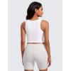 imageCRZ YOGA Butterluxe Womens Longline Square Neck Sports Bras  Basic Crop Tank Yoga Workout Tops with Built in PadsWhite