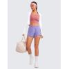 imageCRZ YOGA Running Shorts for Women High Waisted V Split for Gym Workout Athletic Track with Mesh Liner Quick DryDark Lavender Purple