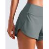imageCRZ YOGA Running Shorts for Women High Waisted V Split for Gym Workout Athletic Track with Mesh Liner Quick DryGrey Sage