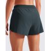 imageCRZ YOGA Running Shorts for Women High Waisted V Split for Gym Workout Athletic Track with Mesh Liner Quick DryMelanite