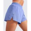 imageCRZ YOGA Running Shorts for Women High Waisted V Split for Gym Workout Athletic Track with Mesh Liner Quick DryPeriwinkle Purple