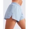 imageCRZ YOGA Running Shorts for Women High Waisted V Split for Gym Workout Athletic Track with Mesh Liner Quick DryThe Breeze Blue