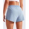 imageCRZ YOGA Running Shorts for Women High Waisted V Split for Gym Workout Athletic Track with Mesh Liner Quick DryThe Breeze Blue