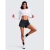 imageCRZ YOGA Running Shorts for Women High Waisted V Split for Gym Workout Athletic Track with Mesh Liner Quick DryTrue Navy