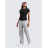 imageCRZ YOGA Womens Ribbed Modal Casual Short Sleeve Crew Neck Basic Shirts Going Out Soft Fitted Stretchy Athletic Workout TopsBlack