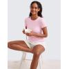 imageCRZ YOGA Womens Ribbed Modal Casual Short Sleeve Crew Neck Basic Shirts Going Out Soft Fitted Stretchy Athletic Workout TopsPink Peony