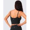 imageCRZ YOGA Butterlift Womens Scoop Neck Longline Sports Bra  U Back Adjustable Straps Workout Crop Tank Top with Built in PadsBlack