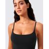 imageCRZ YOGA Butterlift Womens Scoop Neck Longline Sports Bra  U Back Adjustable Straps Workout Crop Tank Top with Built in PadsBlack
