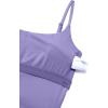 imageCRZ YOGA Butterlift Womens Scoop Neck Longline Sports Bra  U Back Adjustable Straps Workout Crop Tank Top with Built in PadsDark Lavender Purple