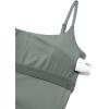 imageCRZ YOGA Butterlift Womens Scoop Neck Longline Sports Bra  U Back Adjustable Straps Workout Crop Tank Top with Built in PadsGrey Sage