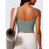 imageCRZ YOGA Butterlift Womens Scoop Neck Longline Sports Bra  U Back Adjustable Straps Workout Crop Tank Top with Built in PadsGrey Sage
