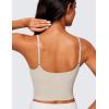 imageCRZ YOGA Butterlift Womens Scoop Neck Longline Sports Bra  U Back Adjustable Straps Workout Crop Tank Top with Built in PadsMojave Tan
