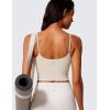 imageCRZ YOGA Butterlift Womens Scoop Neck Longline Sports Bra  U Back Adjustable Straps Workout Crop Tank Top with Built in PadsMojave Tan