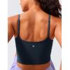 imageCRZ YOGA Butterlift Womens Scoop Neck Longline Sports Bra  U Back Adjustable Straps Workout Crop Tank Top with Built in PadsTrue Navy