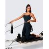 imageCRZ YOGA Butterlift Womens Scoop Neck Longline Sports Bra  U Back Adjustable Straps Workout Crop Tank Top with Built in PadsTrue Navy