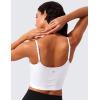 imageCRZ YOGA Butterlift Womens Scoop Neck Longline Sports Bra  U Back Adjustable Straps Workout Crop Tank Top with Built in PadsWhite