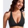 imageCRZ YOGA Butterluxe Deep VNeck Sports Bras for Women  Spaghetti Strap Criss Cross Padded Top Low Coverage Wireless YogaBlack