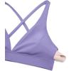 imageCRZ YOGA Butterluxe Deep VNeck Sports Bras for Women  Spaghetti Strap Criss Cross Padded Top Low Coverage Wireless YogaDark Lavender Purple
