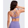 imageCRZ YOGA Butterluxe Deep VNeck Sports Bras for Women  Spaghetti Strap Criss Cross Padded Top Low Coverage Wireless YogaDark Lavender Purple