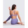 imageCRZ YOGA Butterluxe Deep VNeck Sports Bras for Women  Spaghetti Strap Criss Cross Padded Top Low Coverage Wireless YogaDark Lavender Purple