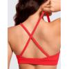 imageCRZ YOGA Butterluxe Deep VNeck Sports Bras for Women  Spaghetti Strap Criss Cross Padded Top Low Coverage Wireless YogaDeep Red