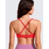 imageCRZ YOGA Butterluxe Deep VNeck Sports Bras for Women  Spaghetti Strap Criss Cross Padded Top Low Coverage Wireless YogaDeep Red