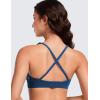 imageCRZ YOGA Butterluxe Deep VNeck Sports Bras for Women  Spaghetti Strap Criss Cross Padded Top Low Coverage Wireless YogaFrench Navy