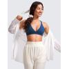 imageCRZ YOGA Butterluxe Deep VNeck Sports Bras for Women  Spaghetti Strap Criss Cross Padded Top Low Coverage Wireless YogaFrench Navy